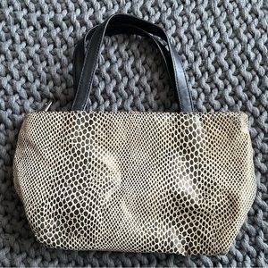 Vintage Ceeklein Snakeskin Inspired Genuine Leather Mini Handbag Purse